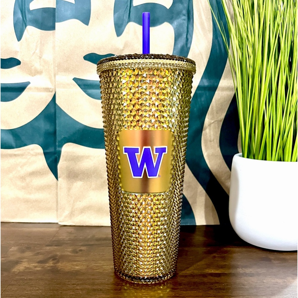 💜💛 Starbucks UW University of Washington Gold Studded Tumbler #purplereign